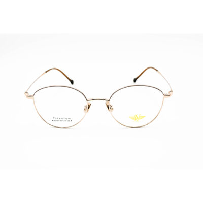Eyeglasses Model A0469, Gold color, metal frame, round shape, unisex, arm length 145mm, bridge size 19mm, lens size 50mm. (Copy)